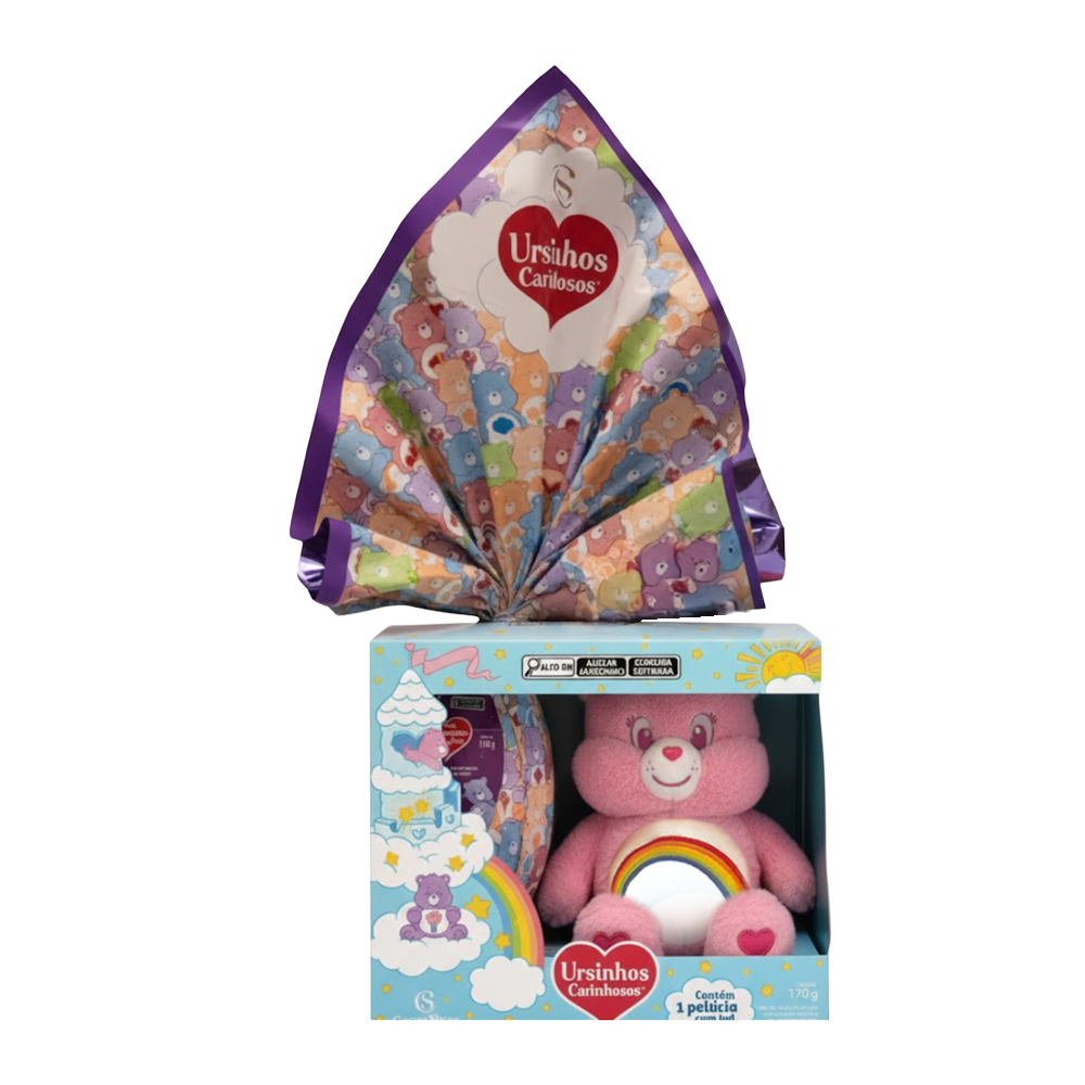 Ovo de Páscoa ao Leite Pelúcia Animadinha com LED Ursinhos Carinhosos 170g